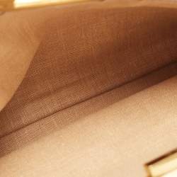 Pre Owned Fendi Light Blue Selleria Leather Made To Order Peekaboo Top Handle Bag