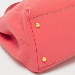 Pre Owned Fendi Coral Selleria Leather Large Peekaboo Top Handle Bag