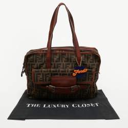 Fendi Brown/Tobacco Zucca Canvas Pocket Laptop Bag