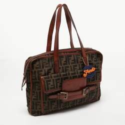 Fendi Brown/Tobacco Zucca Canvas Pocket Laptop Bag