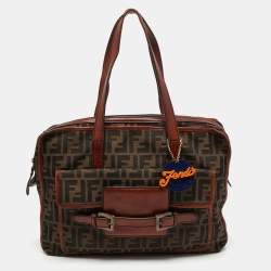 Fendi Brown/Tobacco Zucca Canvas Pocket Laptop Bag