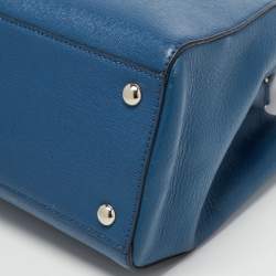 Pre Owned Fendi Blue Leather Pettit 2jours Tote