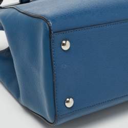 Pre Owned Fendi Blue Leather Pettit 2jours Tote