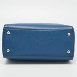 Pre Owned Fendi Blue Leather Pettit 2jours Tote
