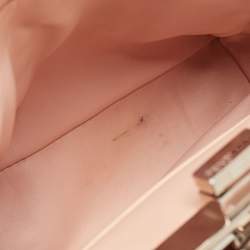 Pre Owned Fendi Light Pink Leather Mini Peekaboo Studded Top Handle Bag