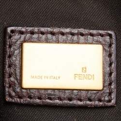 Pre Owned Fendi Brown Zucca Canvas and Coated Canvas Boston Bag
