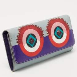 Pre Owned Fendi Multicolor Leather Monster Eye Continental Wallet