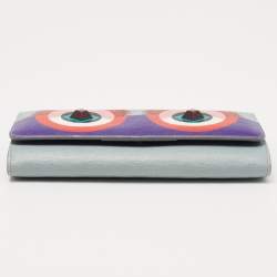 Pre Owned Fendi Multicolor Leather Monster Eye Continental Wallet