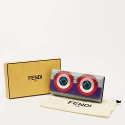Pre Owned Fendi Multicolor Leather Monster Eye Continental Wallet