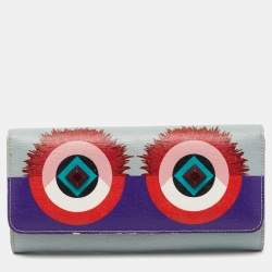 Fendi Multicolor Leather Monster Eye Continental Wallet Fendi