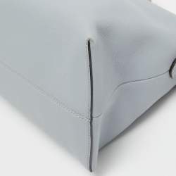 Pre Owned Fendi Light Blue Leather Large By The Way Boston Bag
