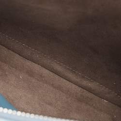 Pre Owned Fendi Light Blue Leather Small Dotcom Click Top Handle Bag