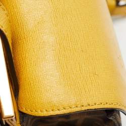 Pre Owned Fendi Brown/Yellow Zucca Canvas and Leather Mini Demi Jour Top Handle Bag