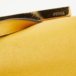 Pre Owned Fendi Brown/Yellow Zucca Canvas and Leather Mini Demi Jour Top Handle Bag