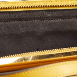 Pre Owned Fendi Brown/Yellow Zucca Canvas and Leather Mini Demi Jour Top Handle Bag