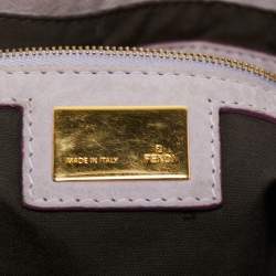 Pre Owned Fendi Tobacco/Purple Zucca Canvas and Suede Medium Chef De Jour Bag