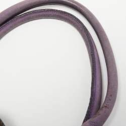 Pre Owned Fendi Tobacco/Purple Zucca Canvas and Suede Medium Chef De Jour Bag