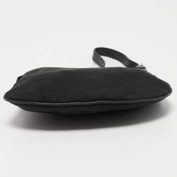 Pre Owned Fendi Black Canvas and Leather Oyster Hobo