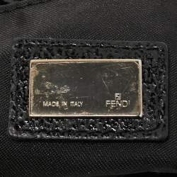 Pre Owned Fendi Black Canvas and Leather Oyster Hobo