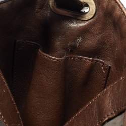 Pre Owned Fendi Tobacco Zucca Stitch Canvas and Leather Doctor B Hobo