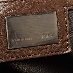 Pre Owned Fendi Tobacco Zucca Stitch Canvas and Leather Doctor B Hobo