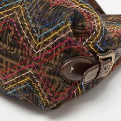 Pre Owned Fendi Tobacco Zucca Stitch Canvas and Leather Doctor B Hobo