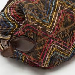 Pre Owned Fendi Tobacco Zucca Stitch Canvas and Leather Doctor B Hobo