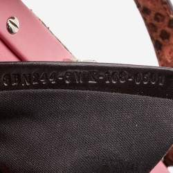 Pre Owned Fendi Peach/Brown Python Leather Mini Peekaboo Top Handle Bag