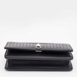 Pre Owned Fendi Black Leather Dotcom Wallet on Chain