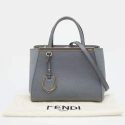 Fendi Light Grey Leather Small 2Jours Tote