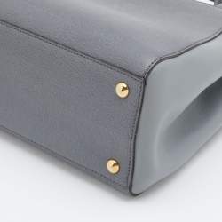 Fendi Light Grey Leather Small 2Jours Tote