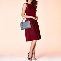 Fendi Light Grey Leather Small 2Jours Tote