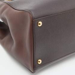 Pre Owned Fendi Burgundy Leather Medium 2Jours Tote