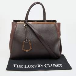 Pre Owned Fendi Burgundy Leather Medium 2Jours Tote
