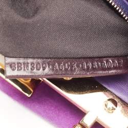 Pre Owned Fendi Purple Suede XS Peekaboo Top Handle Bag