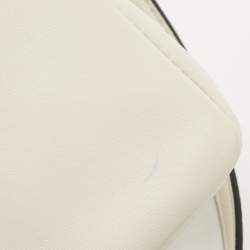 Pre Owned Fendi Off White Leather and Fur Micro Monster Baguette Bag