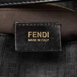 Fendi Black Zucchino Coated Canvas Mama Baguette Shoulder Bag