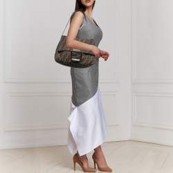 Pre Owned Fendi Tobacco Zucca Canvas and Leather Large Mama Forever Shoulder Bag