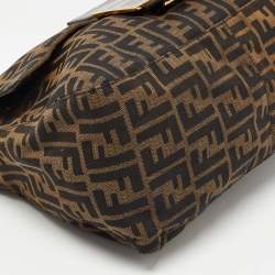 Pre Owned Fendi Tobacco Zucca Canvas and Leather Large Mama Forever Shoulder Bag