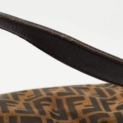 Pre Owned Fendi Tobacco Zucca Canvas and Leather Large Mama Forever Shoulder Bag