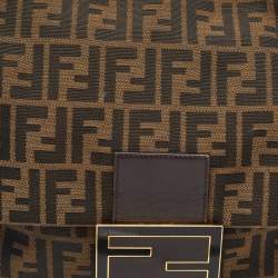 Pre Owned Fendi Tobacco Zucca Canvas and Leather Large Mama Forever Shoulder Bag