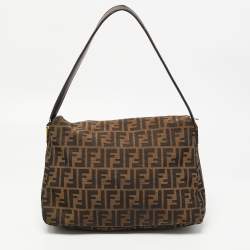 Pre Owned Fendi Tobacco Zucca Canvas and Leather Large Mama Forever Shoulder Bag