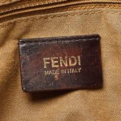 Pre Owned Fendi Tobacco Zucca Canvas and Leather Large Mama Forever Shoulder Bag