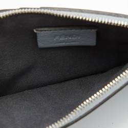 Pre Owned Fendi Light Blue Leather Monster Card Holder