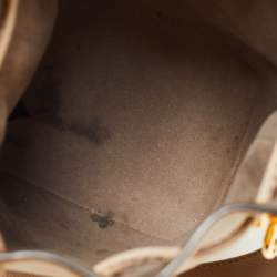 Pre Owned Fendi Beige Leather Mini Mon Tresor Drawstring Bucket Bag