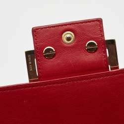 Pre Owned Fendi Orange Zucchino Patent Leather Mia Flap Continental Wallet