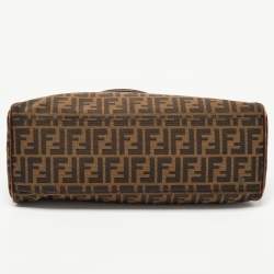Pre Owned Fendi Tobacco Zucca Canvas and Leather Chef De Jour Tote