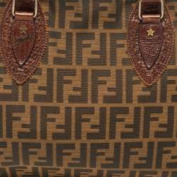 Pre Owned Fendi Tobacco Zucca Canvas and Leather Chef De Jour Tote