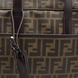 Fendi Tobacco Zucca Coated Canvas Laptop Bag
