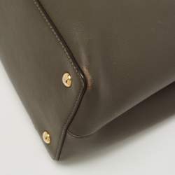 Pre Owned Fendi Grey Leather Small 2Jours Tote